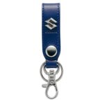 Leather belting key chain Blue