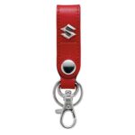 Leather belting key chain Red